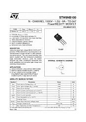 DataSheet STW8NB100 pdf